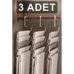 Fesya Home 3 Adet 5 Katlı Metal Pantolon ve Şal Askısı Dolap Içi Eşarp Askısı Çoklu Askılık - Gümüş