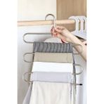 Fesya Home 5 Katlı Metal Pantolon ve Şal Askısı Dolap Içi Eşarp Askısı Çoklu Askılık - Gümüş
