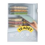 Fesya Home FROVA 10 Adet Buzdolabı Organizeri Vakumlu Sızdırmaz Kapaklı 2 LT Düzenleyici Organizer