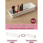 Fesya Home Kae No:2 Genişleyebilir Makyaj Organizeri - Ayarlanabilir Modüler Çekmece Içi Düzenleyici - Beyaz-No2