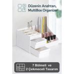 Fesya Home Multıbox Çekmeceli Organizer 7 Bölmeli Kozmetik Parfüm Krem Takı Düzenleyici - Beyaz - Mat
