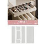 Fesya Home Origami Çekmece Içi Düzenleyici Makyaj, Mutfak, Ofis, Banyo Organizer Şeffaf 6`lı 2k - 1o - 2b - 1xl