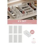 Fesya Home Origami Çekmece Içi Düzenleyici Makyaj, Mutfak, Ofis, Banyo Organizer Şeffaf 6`lı Orta