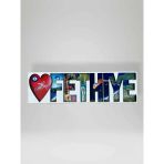 FETHİYE Temalı Ahşap 3D Lazer Kesim Magnet Buzdolabı Süsü 13,5cm x 4cm