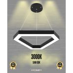 Fetta (Siyah Kasa, Sarı Işık) Ledli Modern Sarkıt Linear LED Avize Salon Mutfak Oturma Odası Yatak Odası Antre Hol LED