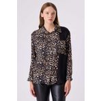 FEVER Leopar desenli viskon gömlek