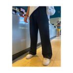FEVİLLE Erkek Siyah Baggy Fit Rahat Kesim Modal Kumaş Soft Doku Beli Bağcıklı Yan Cepli Eşofman Altı