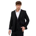Fevual Erkek Siyah Slim Fit Kalın Düz Mono Yaka Çift Yırtmaçlı Astarlı Takim Elbise Siyah 48/6