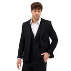 Fevual Erkek Siyah Slim Fit Kalın Düz Mono Yaka Çift Yırtmaçlı Astarlı Takim Elbise Siyah 56/6