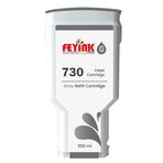 Feyink® HP 730 Gray (G) Orijinal Mürekkep Dolumlu Feyink Kartuş 300 ml Gri, Uyumlu Makineler: T-1600, T-1700, T-2600