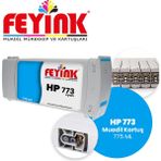 Feyink® Hp 745 Cyan (C) Orijinal Mürekkep Dolumlu Feyink Kartuş 300 ml Mavi, Uyumlu Makineler: Z2600, Z5600