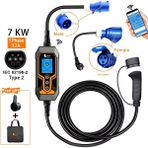 Feyree 32A 1 Faz Tip 2 Şarj Kablosu 7kw Wıfı-App Özellikli 5m Ev Şarj Cihazı Elektrikli Araç Şarj Kablosu Cee Fişli