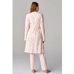 Feyza 4677 3'lü Pembe Lohusa Pijama Takımı