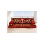 FEYZA DECOR HOME Kırmızı Kilim Desenli Şark Köşesi - Modern Yer Sofrası Minderi - Bahçe Ve Balkon Sedir Takımı
