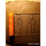 Feyza Design 10 cm Şaman Doku Rulosu Seramik ve Polymer Kil Desenli Oklava - Antrasit