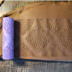 Feyza Design 10 cm Seramik-Polimer Kil Kurabiye Doku Rulosu Desen Oklavası - Antrasit