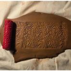 Feyza Design 10 cm Seramik ve Polymer Kil Desenli Oklava Doku Silindiri - Antrasit