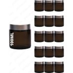 Feyza Design 100ML Mat Beyaz Cam Krem Kavanozu (15'li) Gümüş Kapaklı, Koruma Tasarımı - Ahşap