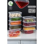 Feyza Design 10'lu Derin Dondurucu Saklama Kabı, Şeffaf, Kendinden Kapaklı, 2 Litre - Ahşap - Beyaz - Seçenek 1
