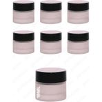 Feyza Design 10ML Buzlu Cam Krem Kavanozu, Siyah Koruma Kapaklı, 6'lı Paket - Ahşap
