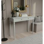 Feyza Design 110 cm Açık Gri Masif Tornalı Şık Dresuar, Modern ve Dayanıklı Tasarım - Altın - Gri