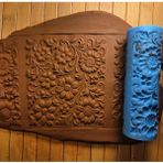 Feyza Design 12 cm Çiçekler Seramik-Polimer Kil Doku Rulosu Desen Okulaması - Antrasit