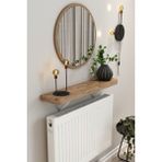 Feyza Design 120 cm Kahverengi Çam Kalın Kenar Petek Üstü Uçan Raf & Dresuar - Ahşap - Ceviz