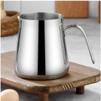 Feyza Design 1300 ml Paslanmaz Çelik Cezve, 13 cm Kulplu Büyük Boy, Dayanıklı ve Şık - Seçenek 1 - Altın - Gri