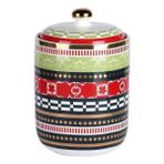 Feyza Design 16 cm Porselen Kavanoz, Şık ve Dayanıklı Tasarım - Ahşap - Beyaz