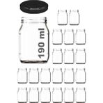 Feyza Design 190 ml Şeffaf Bebek Mama Kavanozu 20 Adet, Siyah Metal Kapaklı, Sağlıklı Kullanım - Ahşap