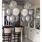 Feyza Design 20 Adet Çok Renkli Balon Seti - Şeffaf, Krom Gümüş ve Gold Pullu - 52X38 AMERİKAN SERVİSİ 35X35 PEÇETELER - 001-Renkli