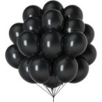 Feyza Design 20 Adet Pastel Siyah Balon - Doğum Günü Parti Malzemeleri - 52X38 AMERİKAN SERVİSİ 35X35 PEÇETELER - 001-Renkli