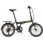 Feyza Design 20'' Vitesli Katlanabilir Bisiklet, Siyah-Sarı/gri, Hafif ve Şık Tasarım - Seçenek 1 - Ahşap