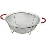 Feyza Design 28 cm Metal Süzgeç Tel Sepet, Silikon Kulplu, Paslanmaz Çelik, Çok Amaçlı - Antrasit - Seçenek 1