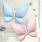 Feyza Design 2'li Pembe Kelebek Folyo Balonlar - Eğlence ve Parti Malzemeleri - 0,5 x 9 cm - Ahşap - Bej