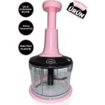 Feyza Design 3 Bıçaklı Pembe El Rondosu, Sağlıklı ve Güvenli Sebze Doğrama Aracı