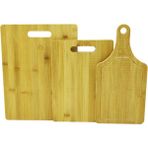 Feyza Design 3 Boy Ahşap Bambu Kesim Panosu Seti, Farklı Boylar (16X22, 20X28, 25X33 Cm) - Açık Bej - Seçenek 1