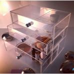 Feyza Design 3 Çekmeceli Makyaj Organizer, Kulplu, Şık ve Pratik Tasarım - Ahşap - Beyaz