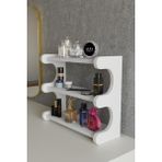 Feyza Design 3 Katlı Çok Amaçlı Banyo ve Makyaj Organizeri, Masaüstü Raf - Ahşap - Beyaz