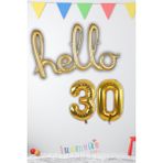 Feyza Design 30 Yaş Doğum Günü Altın Folyo Balon Seti - 10 Adet - 0,5 x 9 cm - Acem Lalesi Sarısı