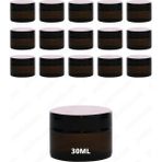 Feyza Design 30ML Amber Krem Kavanozu Seti, Şık ve Kullanışlı 15 Adet - Ahşap