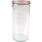 Feyza Design 3'lü 1040 ml Silindir Cam Saklama Kavanozu Seti, Şık ve Dayanıklı Ürün - Ahşap - Beyaz
