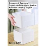 Feyza Design 4 Katlı Çok Amaçlı Beyaz Makyaj Organizeri, Çekmeceli ve Pratik Kullanım - Ahşap - Beyaz