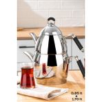 Feyza Design 4 Parça Orta Boy Silikon Saplı Çelik Çaydanlık Takımı - Altın - Seçenek 1