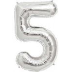 Feyza Design 40 Inç Gümüş Rakam Balon - Hobi ve Parti Malzemeleri - 0,5 x 9 cm - Altın - Gümüş - Bakır