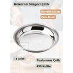 Feyza Design 41 cm Paslanmaz Çelik Makarna Süzgeci, Dayanıklı ve Pratik Kullanım - Ahşap - Ceviz - Seçenek 1