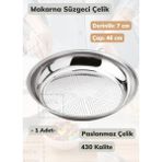 Feyza Design 46 cm Paslanmaz Çelik Makarna Süzgeci, Dayanıklı ve Şık Tasarım - Ahşap - Ceviz - Seçenek 1