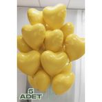 Feyza Design 5 Adet Sarı Kalpli Balonlar ve Süs Malzemeleri - 0,5 x 9 cm - Acem Lalesi Sarısı