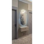 Feyza Design 50 cm Yıldız Dresuar, Mdf Kapaklı, Duvara Monte, Şık ve Modern Tasarım - Ahşap - Bej - Siyah