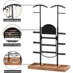 Feyza Design 53CM Ayarlanabilir Ahşap Takı Standı, Kolye ve Küpe Organizeri
